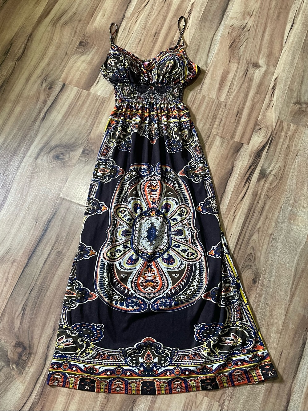 She’s Cool Bohemian Medallion Print Spaghetti Strap Maxi Dress Size S